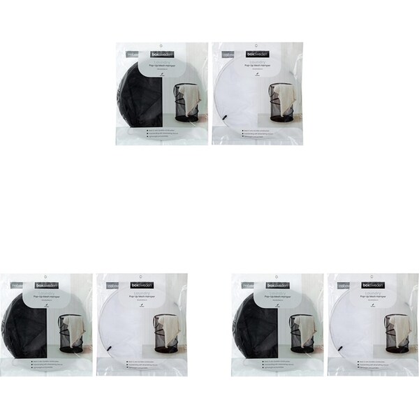 3x Boxsweden Mesh Laundry Pop-Up Hamper Clothes Storage Basket 42x54cm Assorted