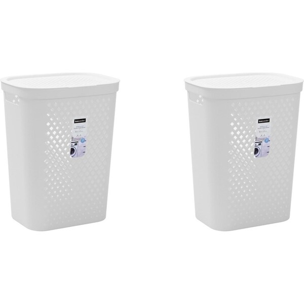 2x Boxsweden Diamond 56L Laundry Basket Dirty Clothes Hamper Storage Assorted