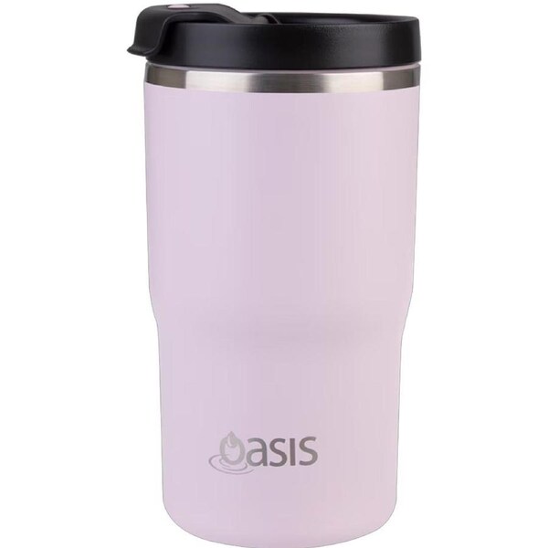Oasis Ceramic Double Walled Insulated Travel Mug 480ml - Pink Lemonade
