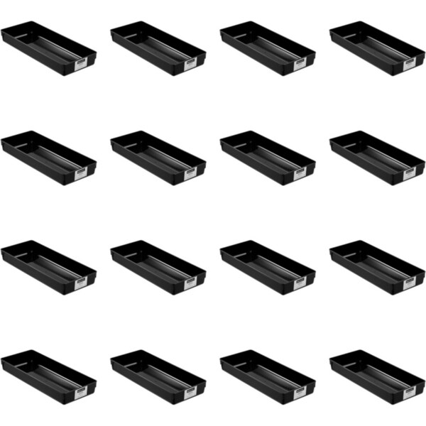 16x Boxsweden Drawer Organiser Tray Storage Container Rectangle 38x15cm Assorted