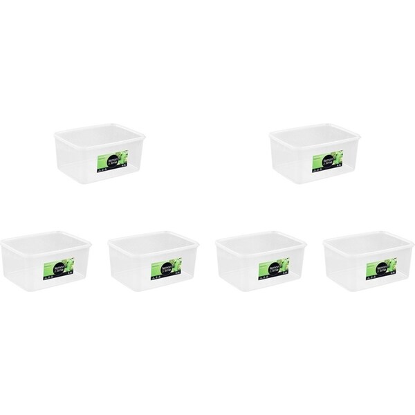 6x Lemon & Lime 9.5L Rectangle Simple Fresh Food Storage Reusable Container CLR