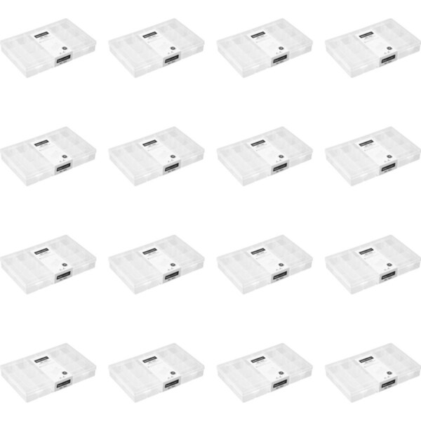 16x Boxsweden Nic-Nac 18-Compartment Container Storage Organiser 27.5x18cm Asst