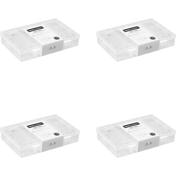 24x Boxsweden Nic-Nac 12-Compartment Container Storage 19.5x13.5cm Asst