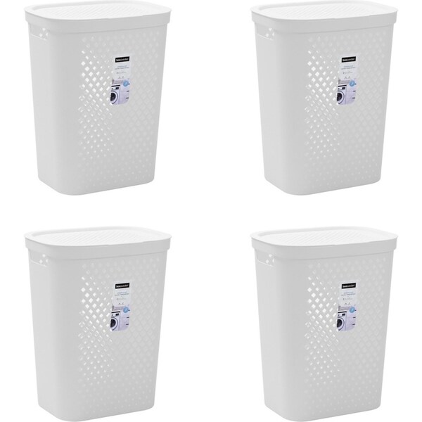 4x Boxsweden Diamond 56L Laundry Basket Dirty Clothes Hamper Storage Assorted