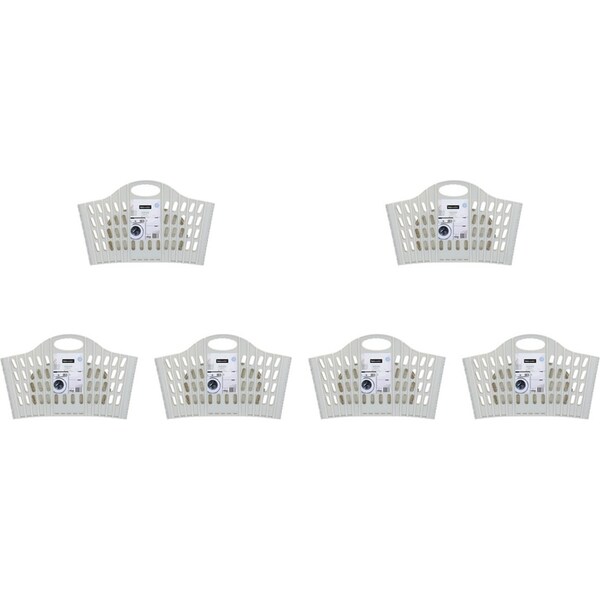 6x Boxsweden Foldaway Laundry Hamper Basket Dirty Clothes Storage 52x39cm White
