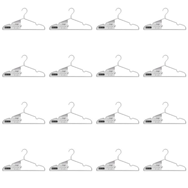 48pc Boxsweden Hangit Aluminium Clothes Hangers Home Organiser 41cm Silver