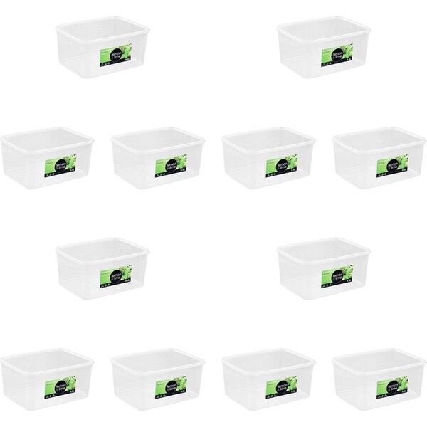 12x Lemon & Lime 9.5L Rectangle Simple Fresh Food Storage Reusable Container CLR