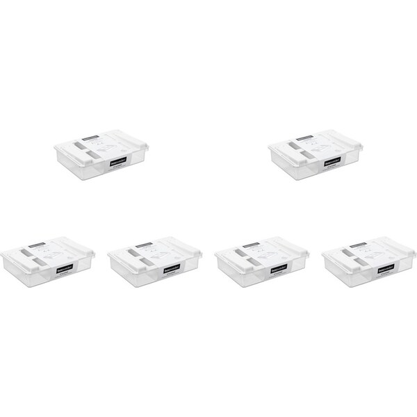 6x Boxsweden 32.5cm Crystal Undershelf Fridge Drawer Storage Organiser LRG White