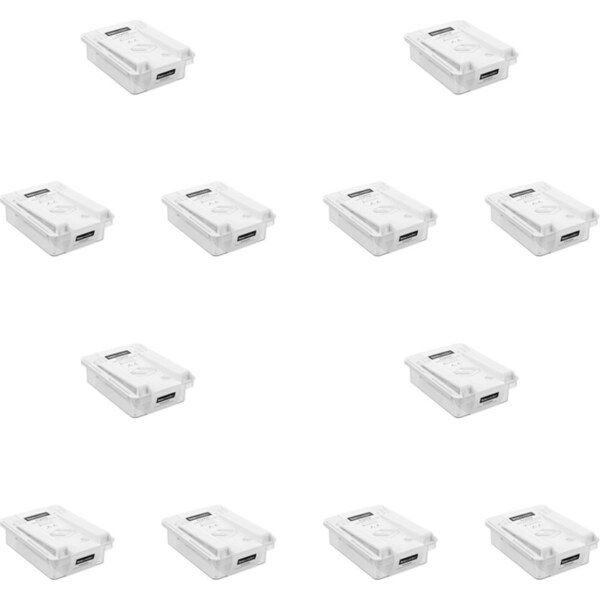 12x Boxsweden 19.5cm Crystal Undershelf Fridge Drawer Storage LRG White