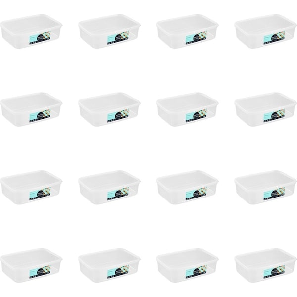 16x Lemon & Lime 3.5L Rectangle Simple Fresh Food Storage Reusable Container CLR