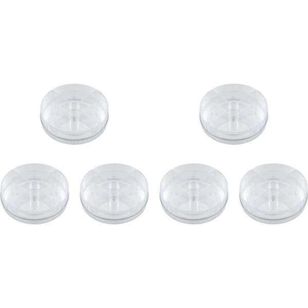 6x Boxsweden 23.5cm Round Crystal Turn Table Storage Organiser w/ 4-Bins Clear