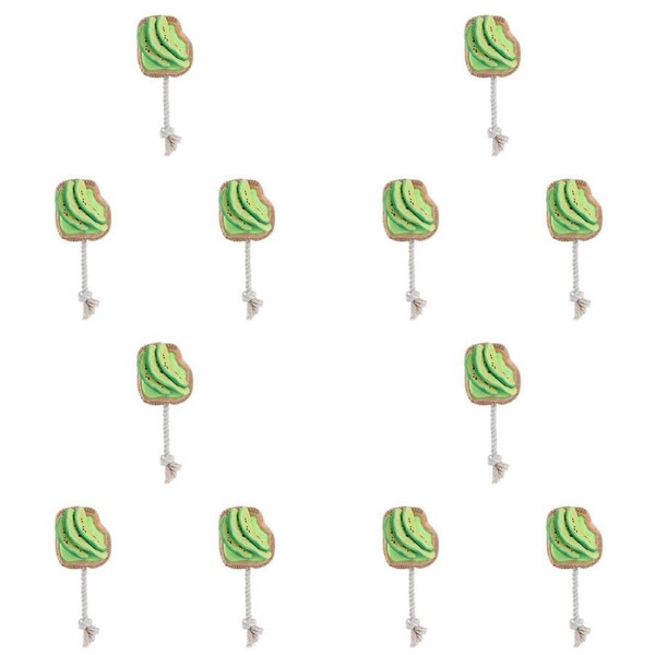 12x Pawsnclaws 25cm Aussie Legends Avo Toast w/ Squeaker Dog/Pet Plush Bite Toy