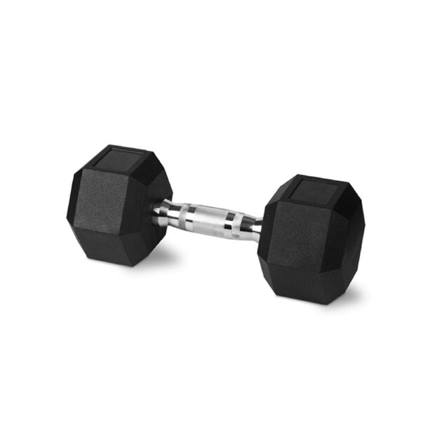 Bodyworx Rubber Hex Dumbbell 20kg Chromed Grip Home Gym Workout