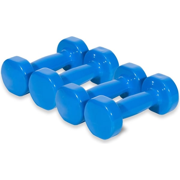 2PK Bodyworx Vinyl Dipped Weighted Dumbbell 2kg Home Gym Workout Set