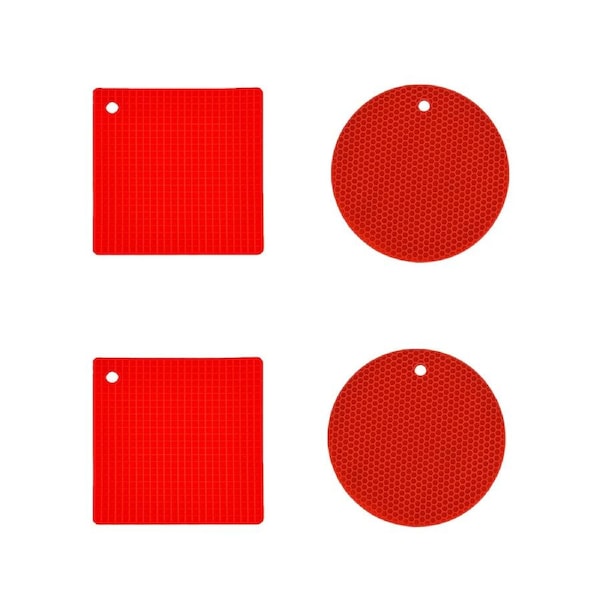 4 Pcs Silicone Multi Purpose Kitchen Heat Pad Insulation Mat