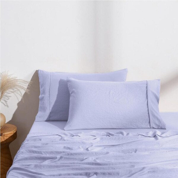 Dreamaker Superfine Washed Microfibre Easy Care Standard Pillowcase Twin Pack Lilac