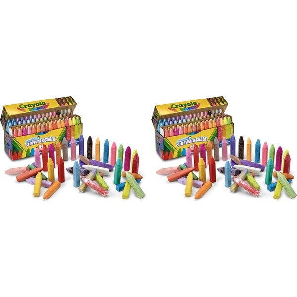 128pc Crayola Washable Sidewalk Coloured Chalk Sticks Set Arts Craft Kids 4y+