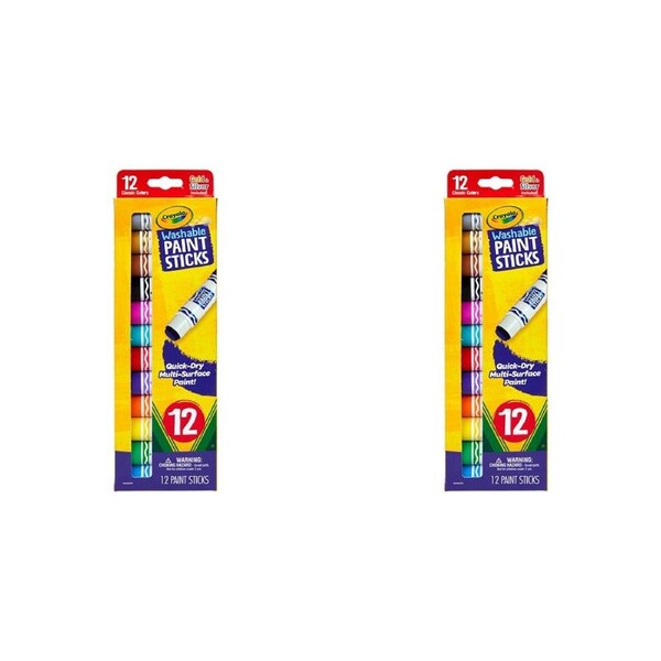 24pc Crayola Washable Paint Colour Drawing Sticks Kids/Children Art/Craft Set 6+