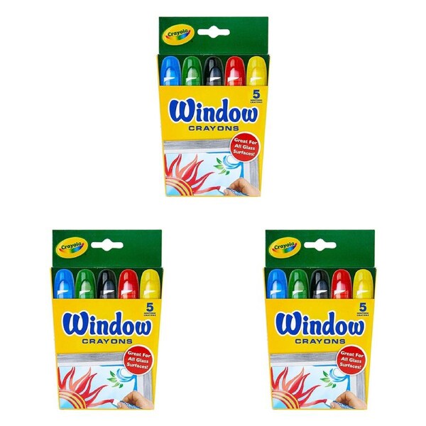 15pc Crayola Kids/Childrens Creative Washable Window/Glass Drawing Art Crayons