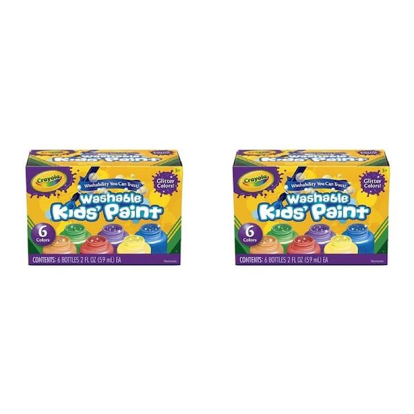12pc Crayola Kids Crafts/Arts Glitter Colours Washable Non-Toxic Paint 59ml 3+