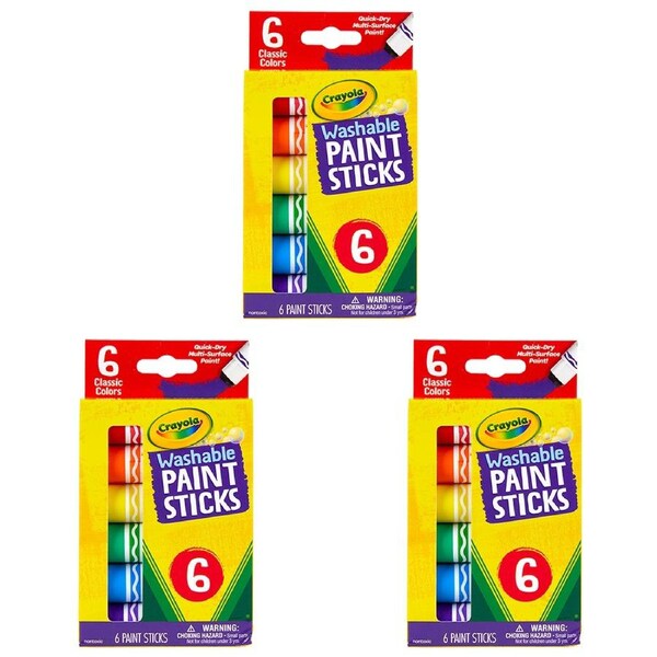 18pc Crayola Kids/Childrens Creative Art Washable Coloured Paint Pen/Sticks 36m+