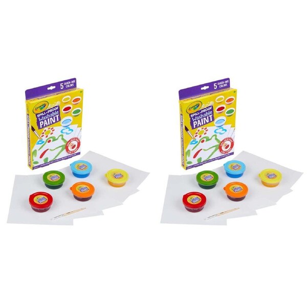 10pc Crayola Spill Proof Quick-Dry Washable Paint Kit Kids/Children Craft 3y+