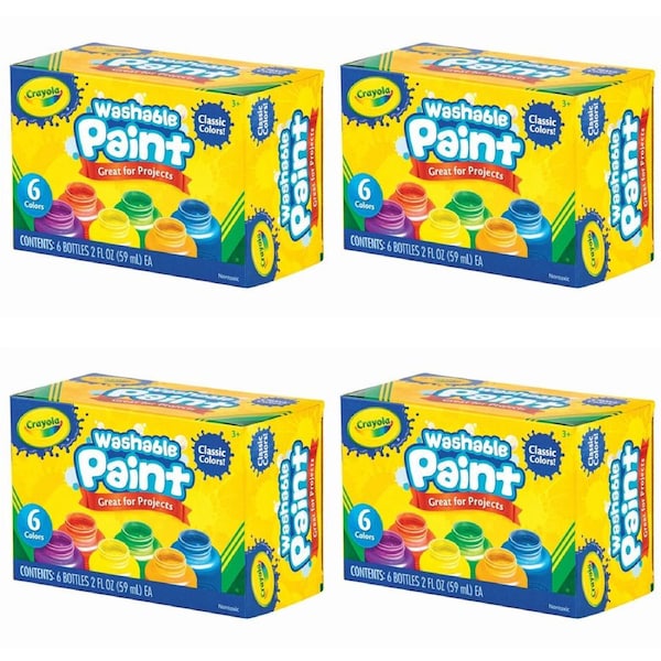 24pc Crayola Washable Non Toxic Paint Water Based Colour Set Kids/Children 3y+