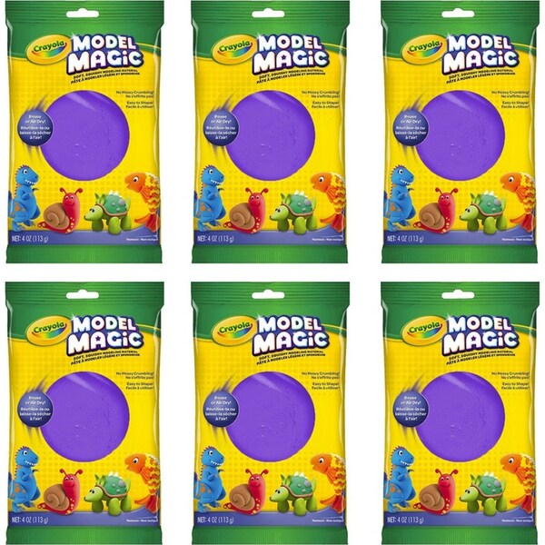 6x Crayola Kids/Child Creative Model Magic Squishy Material 113gms Purple 36m+