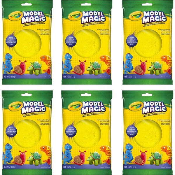 6x Crayola Kids/Child Creative Model Magic 113gms Squishy Modeling Material YEL