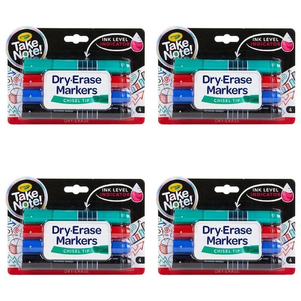 16pc Crayola Take Note! Quick-Dry White Board Markers Chisel Tip Writing Pen