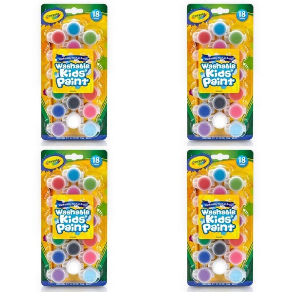 4x Crayola Washable Kids Watercolour Non Toxic Paints w/Brush Arts Kids 3y+