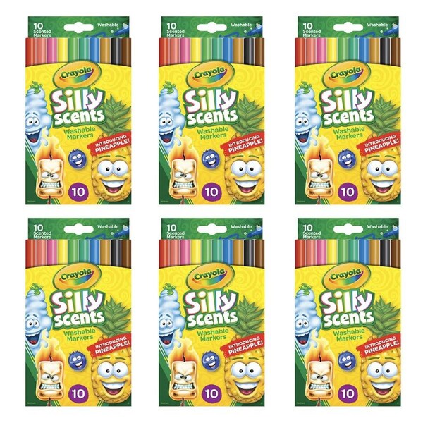60pc Crayola Kids/Childrens Creative Silly Scents Slim Colouring Markers 36m+