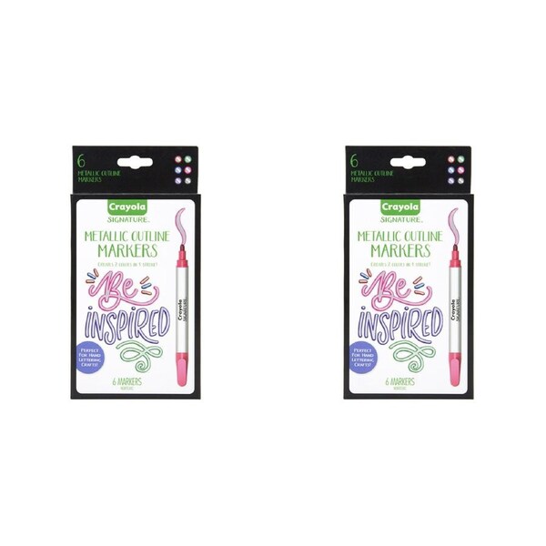 12pc Crayola Signature Metallic Outline Markers Paint Crafts Kids/Children 8y+