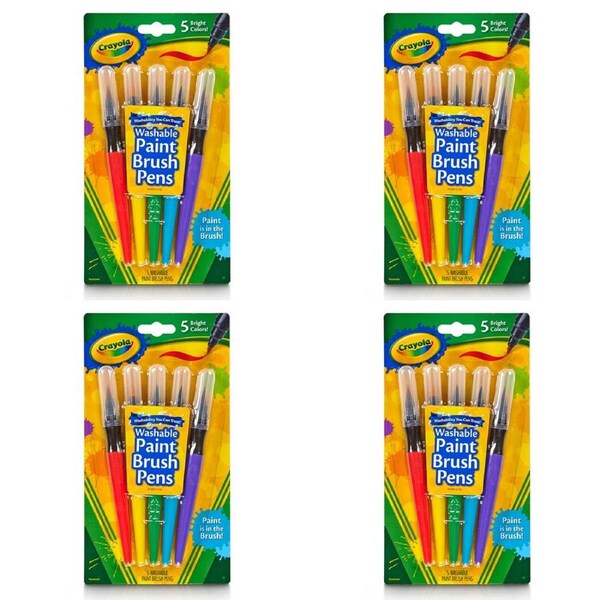 20pc Crayola Washable Colour Non Toxic Paint Brush Pen Crafts Kids/Children 3y+