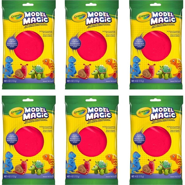 6x Crayola Kids/Child Creative Model Magic Squishy Modeling Material 113gms Red