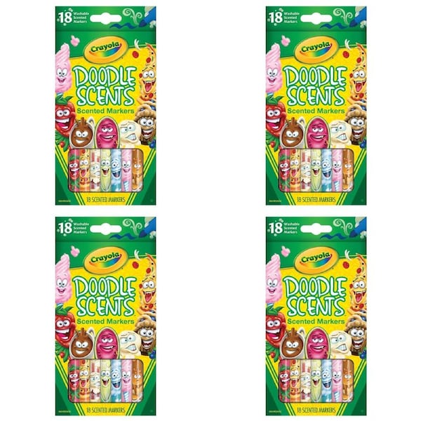 72pc Crayola Kids/Childrens Creative Doodle Scents Washable Colour Markers 36m+