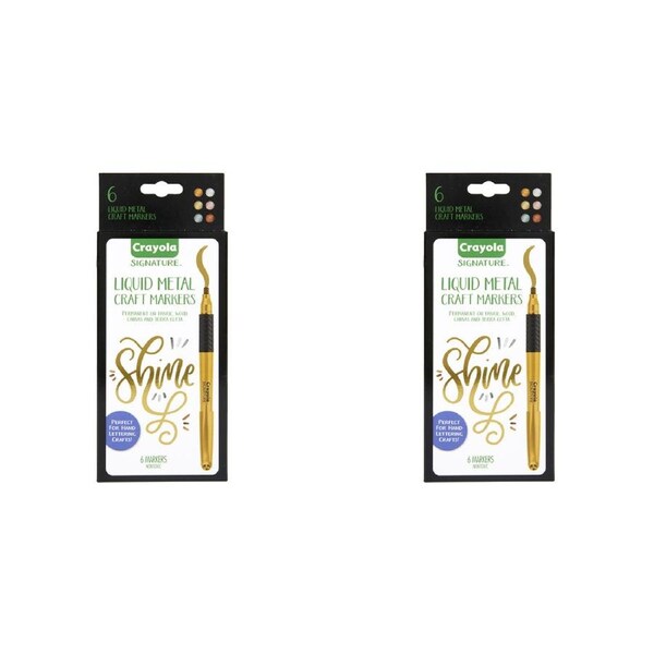 12pc Crayola Signature Liquid Metal Craft Markers Non Toxic Paint Craft Kids 8y+