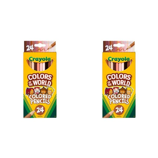 48pc Crayola Colours Of The World Non Toxic Coloured Pencils Arts Craft Kids 3y+