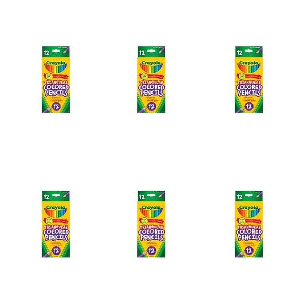 72pc Crayola Full Size Triangular Coloured Non Toxic Pencils Art Craft Kids 3y+