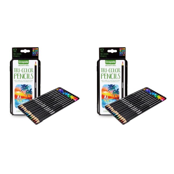 24pc Crayola Signature Drawing/Colouring/Sketching Tri-Color Pencils For 9+ Kids