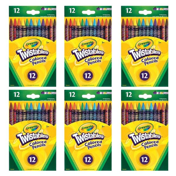 72pc Crayola Twistable Coloured Pencils Drawing Art/Craft Kids/Children 3y+