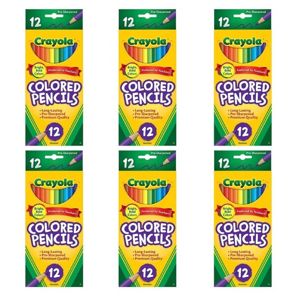 72pc Crayola Full Sized Coloured Pencils Drawing Colouring Arts/Crafts Kids 3y+
