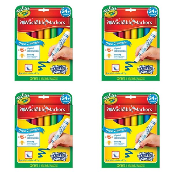 24pc Crayola Washable Kids/Childrens Art Creative My First Colouring Markers Set