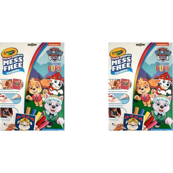 2x Crayola Colour Wonder Mess Free Colouring Pages w/ Marker Paw Patrol Kids 3y+