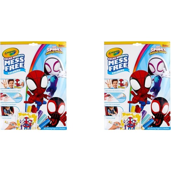 2x Crayola Colour Wonder Mess Free Colouring Pages/Marker Spidey & Friends 3y+