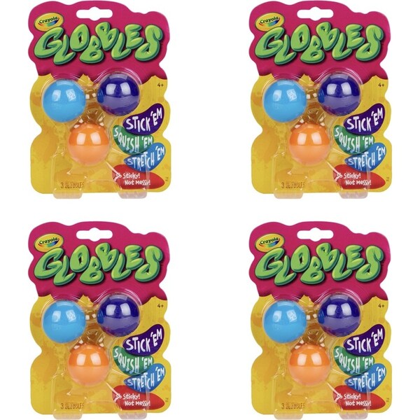 12pc Crayola Kids/Childrens Globbles Squeezy Orbs/Balls Fidget Toy Assorted 48m+