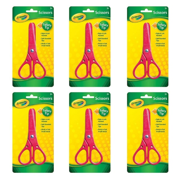 6x Crayola Safety Cutting Plastic Scissors Kids Craft Kids/Children Assorted 3y+