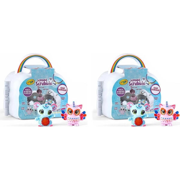 2x Crayola Scribble Scrubbie Peculiar Pets Cloud Kids Toy Clubhouse Playset 3y+
