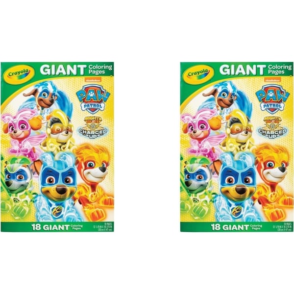 2x 18pg Crayola 30x47cm Paw Patrol Giant Colouring Pages Activity Kids 3y+