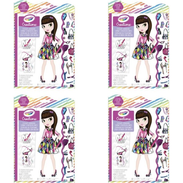 4x Crayola Kids/Childrens Art Creations Colouring/Sticker Fashion Look Book